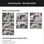 Vente darme - Beretta 92FS thumbnail